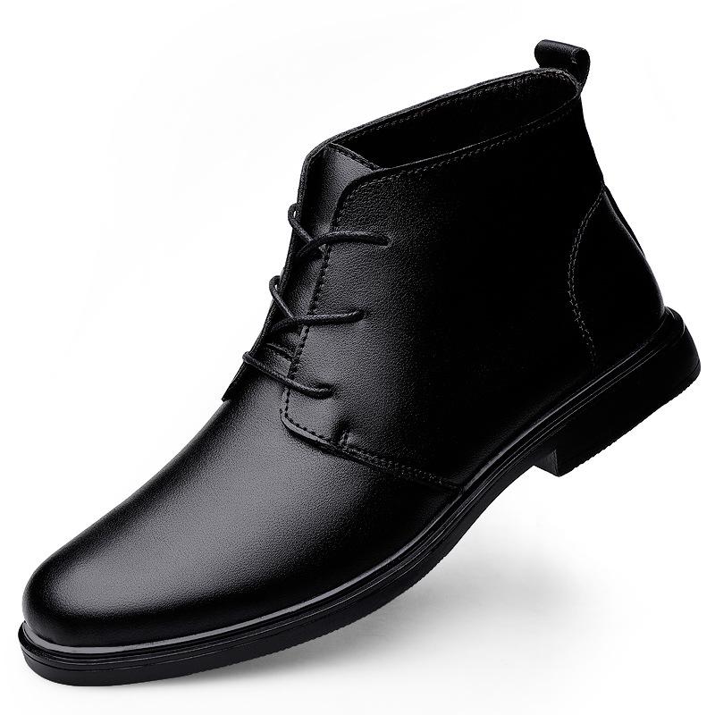 Men s Genuine Leather Winter Martin Boots - Plus Velvet Thickened, Large Size, Mid-Top, Warm, Outdoor Snow Boots Size 39