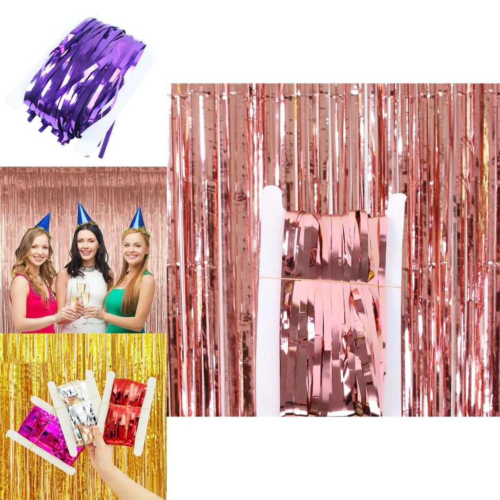 Vibrant Metallic Party Curtains For Birthday And Wedding Decorations