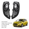 Areyourshop Pair Grille Gloss Black Front Fog Light Lamp Cover Fit Ford Fiesta 2013-2017
