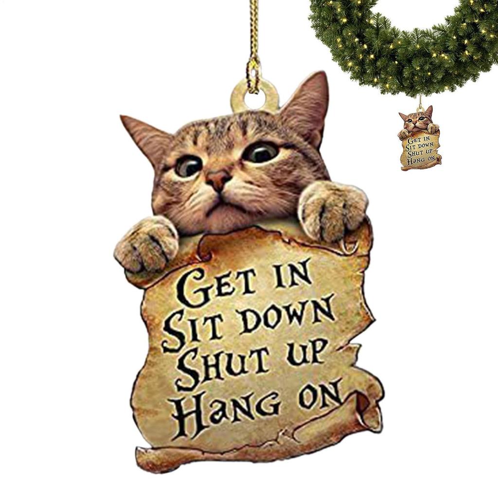 Cat Design Car Rearview Mirror Ornament - Versatile decoration with backpack and keychain, cute