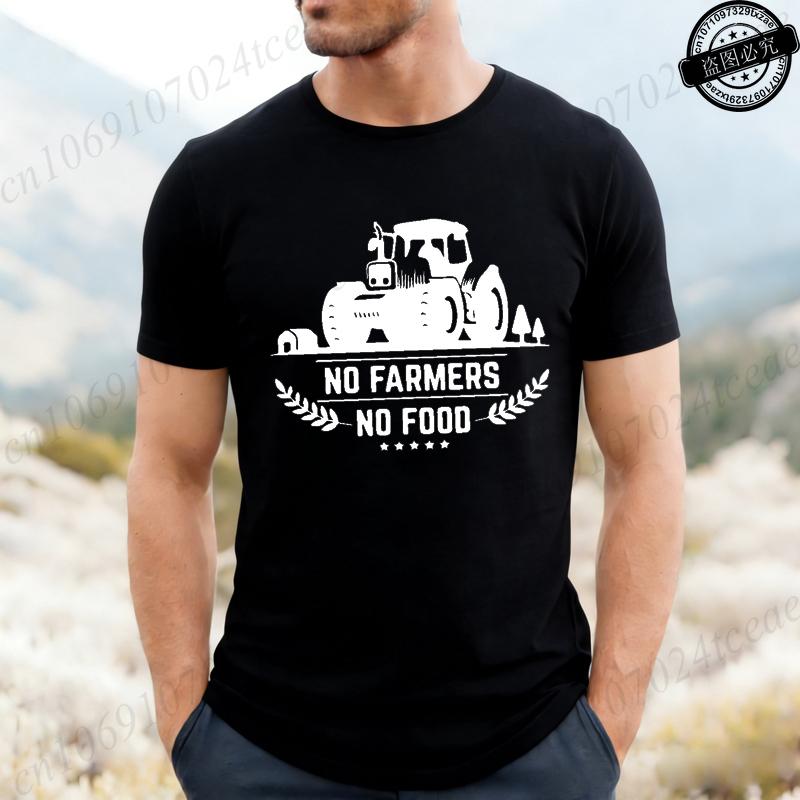 Vintage Tshirt For Unisex Unisex Clothing Funny No Farmers No Food Tee Shirts Clothes Street Fashion Graphic T Shirts Clothing