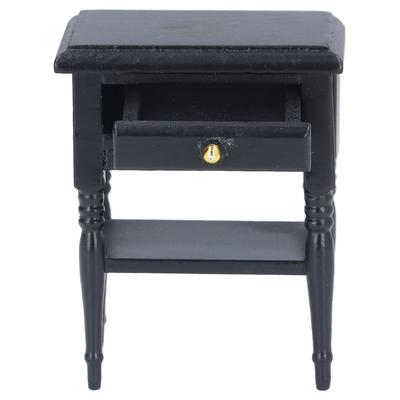 1:12 Oyuncak Bebek Evi Minyatür Ahşap Komodin Siyah Simülasyon Komodin Modeli 1 için:12 oyuncak bebek evi