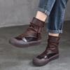 Retro Flat Boots Genuine Leather Short Boots Soft Soled Versatile Women's Shoes