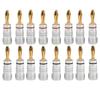 AMIUKON 24K Gullbelagte Bananplugger Høyttalerkabelkontakter med Aluminium Metallskall, 12AWG-18AWG Tykkelse, 4mm (Pakke med 16)