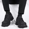 Derby Shoes Black Men's Shoes 2025 New Winter Platform Heightening Big Head Shoes Casual Matte Men's Round Head Leather Shoes