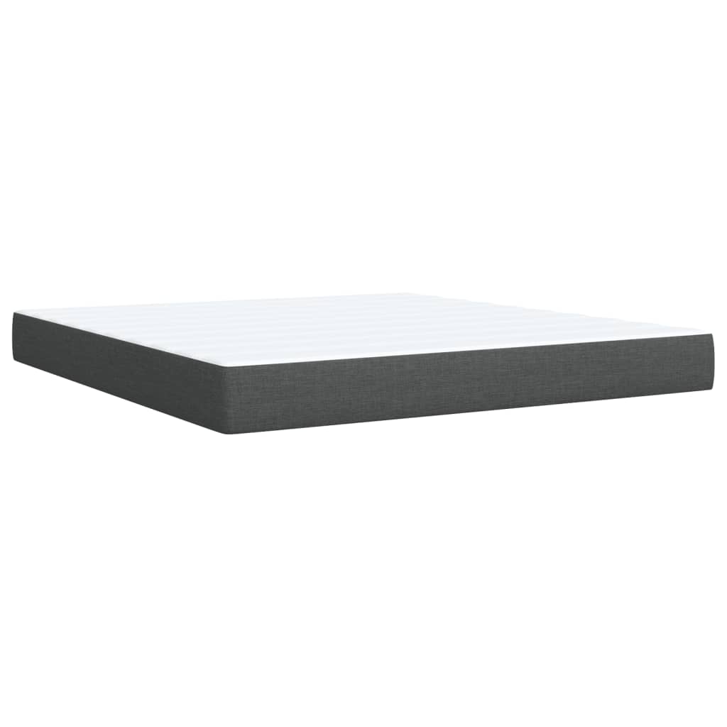 Box Spring Bed with Mattress Dark Grey 180 x 200 cm Fabric
