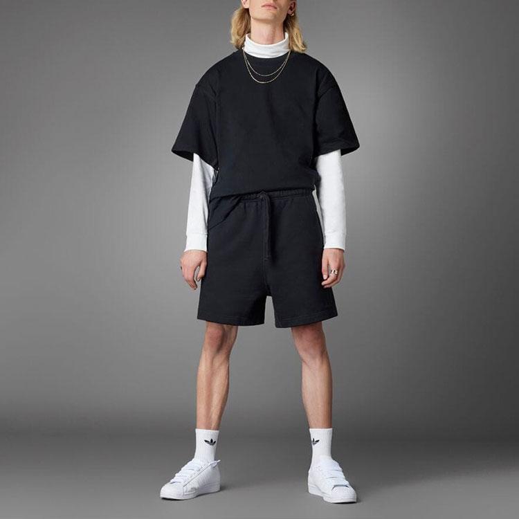 Adidas Originals Trefoil Blue Version Solid Color Casual Shorts Men Bottoms Black HM5118