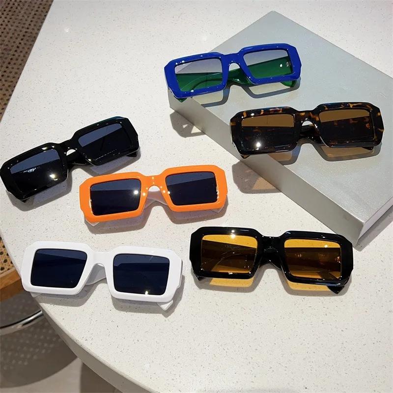 Vintage Rectangle Sunglasses Fashion Square Candy Color Shades UV400 Protection Trendy Retro Women Eyewear