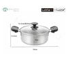 Maruyama Latelatte 20cm 2.6L Double-Handled Pot with Glass Lid (LA-20R), Induction and Gas Stove Compatible, Made In Japan