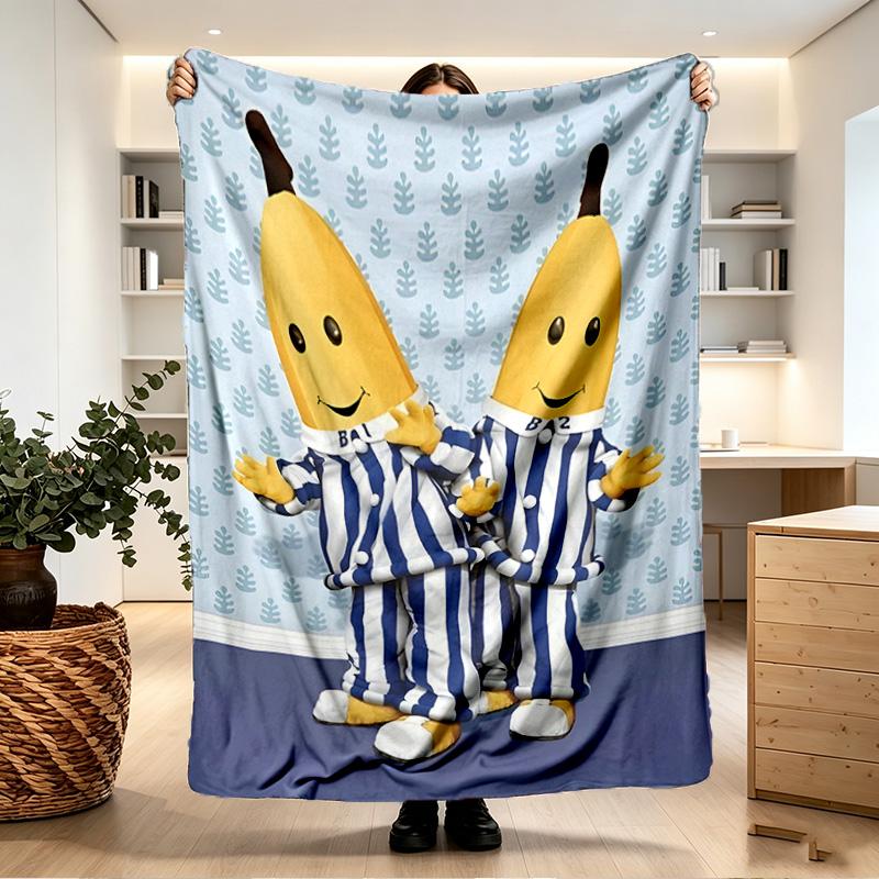 Bananas in Pyjamas Print Blanket - Soft & Comfortable, for Bedroom, Travel, Sofa, Home Decoration - Birthday Christmas Gift for Friend