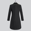 Tluoman Women's Black Wool Blend Mid-Length Padded Overcoat