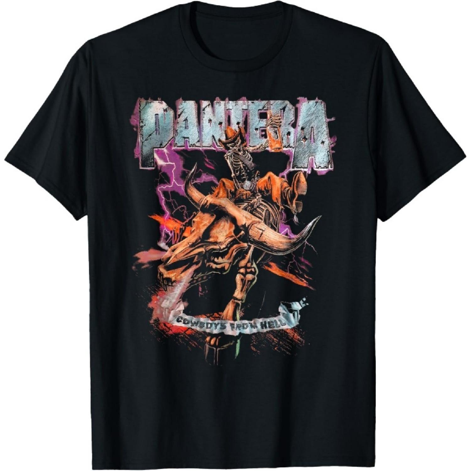 

Pantera Official Cowboys From Hell Riding Skeleton Short Sleeve T-Shirt XXXXXL чорний