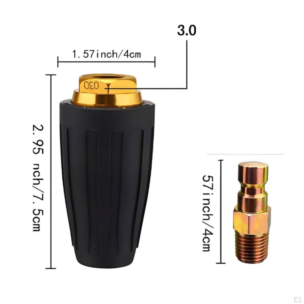 High Pressure Washer Rotating Nozzle Ceramic Core 1/4 Inch Quick Connect Wear