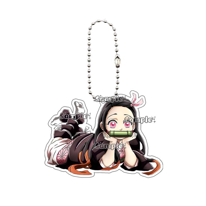 

Anime Kamado Nezuko Tsuyuri Kanawo Kochou Shinobu Acrylic Keychain Accessories Kawaii Cartoon Fans Bag Pendant Charm Gifts Toys about 5cm