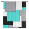 Aqua Türkis Schwarz Grau Patchwork Abstrakte Kunst Transparente Vorhänge Wohnzimmer Dekoration Fenstervorhang Küche Tüll Voile Drapierungen