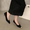 Fashion 2025 New French Pointed Toe  Temperament Shallow Mouth Single Shoes Women's Spring and Autumn New Suede Stiletto Shoes