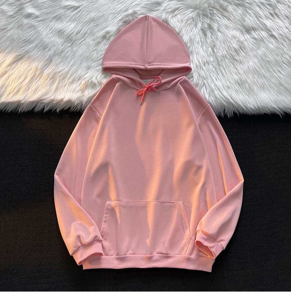 Spring and Autumn Hooded Sweater Men's Ins Hong Kong Style Retro Loose Large Size Solid Color Coat Korean Version Trend Hoodie