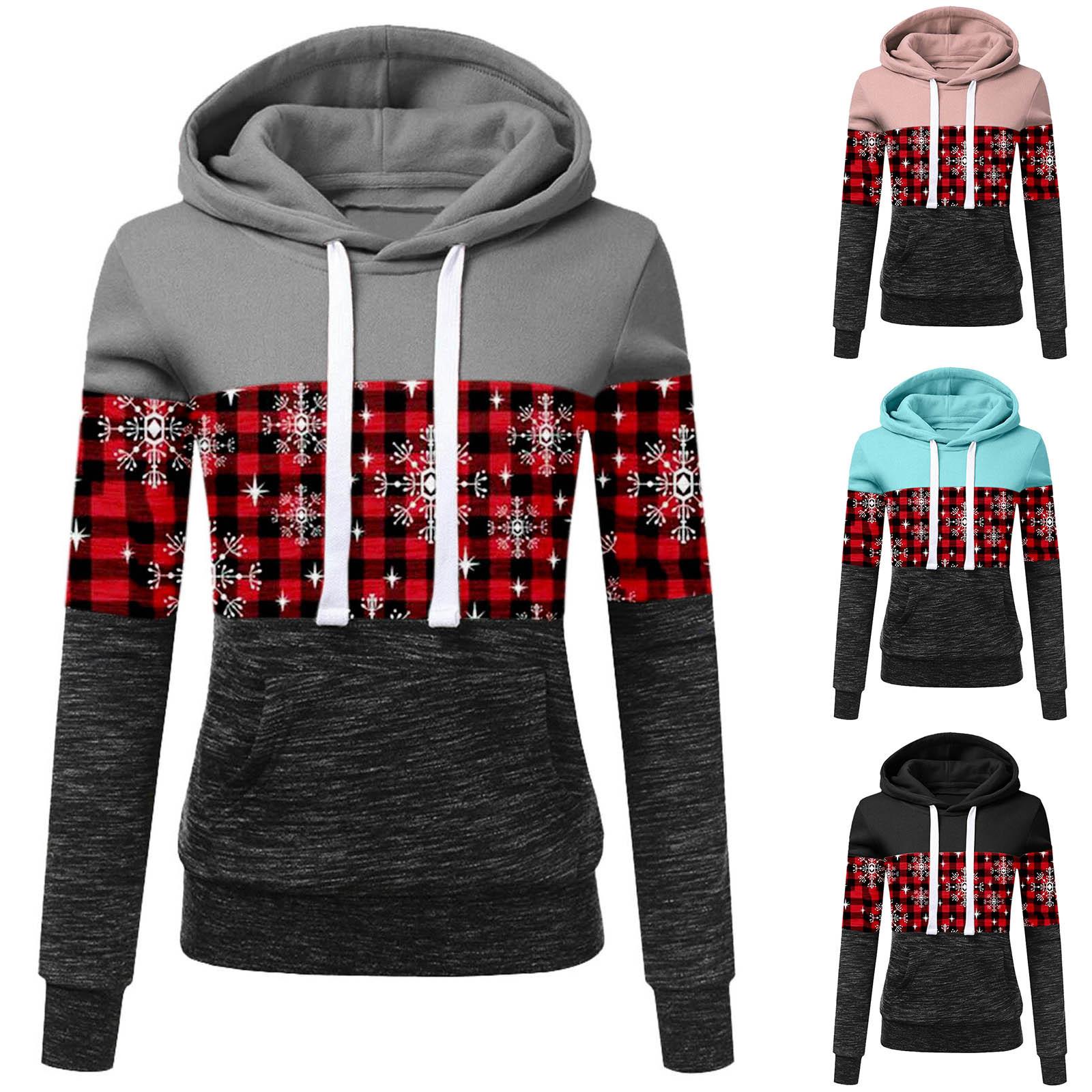 

женщины Осень Зимний Случайный Спорт Контраст Длинный рукав Hoodie Sweatshirt Pullover