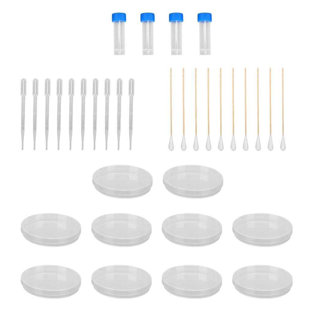 Science Petri Dishes Transparent Petri Plates for Science Experiments School Projects 10 Cotton Swabs 10 Petri Dishes