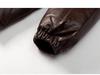2025 Men's American Style Crocodile Pattern PU Leather Winter Jacket - Thick, Loose, Plus Size Cotton Coat