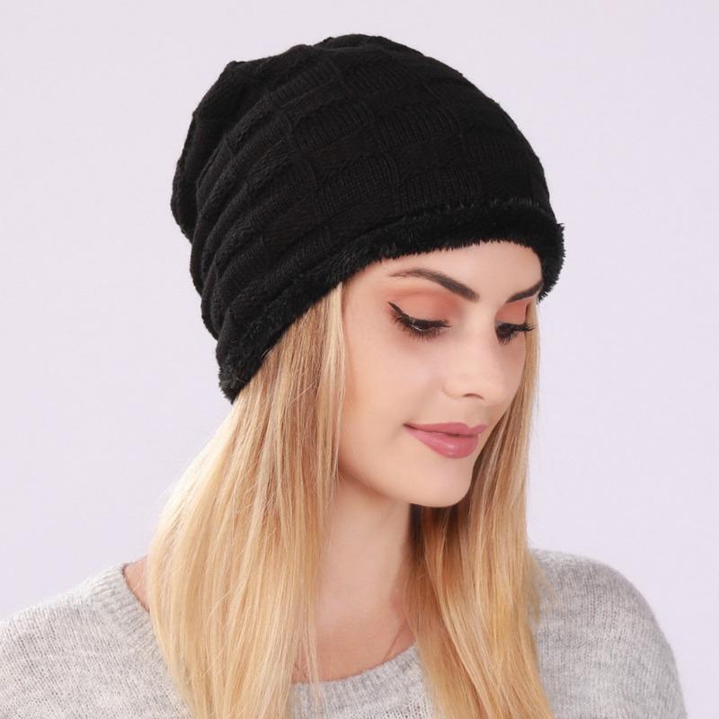New Cool Winter Warm Thick Women's Hat Beanies Cap Lady Soft Comfortable Trendy Knitted Cap Hat For Women