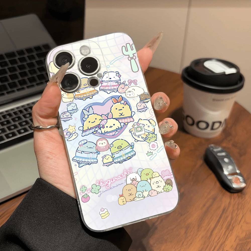 Anime S-Sumikko G-Gurashi  Transparent TPU Phone Case for iPhone 17 11 12 13 14 15 16 Pro Max 16 Plus Cover