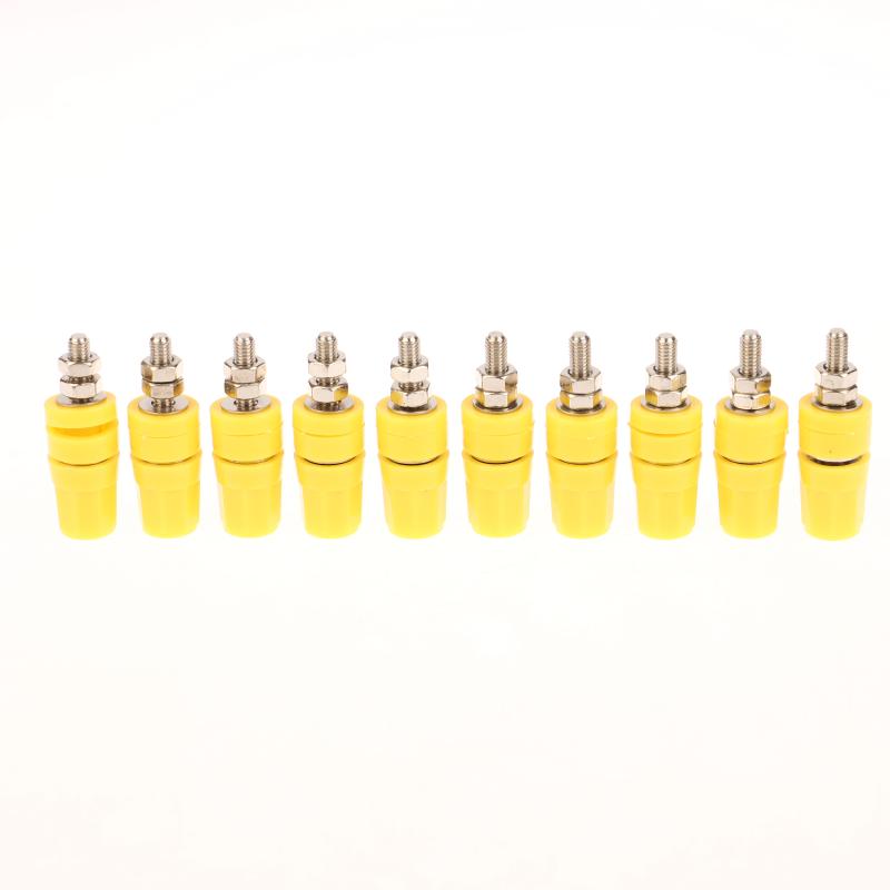 10Pcs/set M4X36 Pure Copper Terminal 4MM Banana Jack Socket 20A Binding Post Banana Plug Connector Colorful