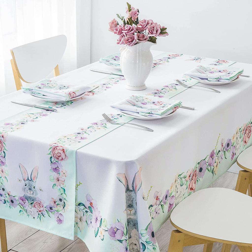 Small Fresh Square Rectangular Tablecloth Suitable for Kitchen Table Decoration Simple Style Plant Tablecloth Decoration