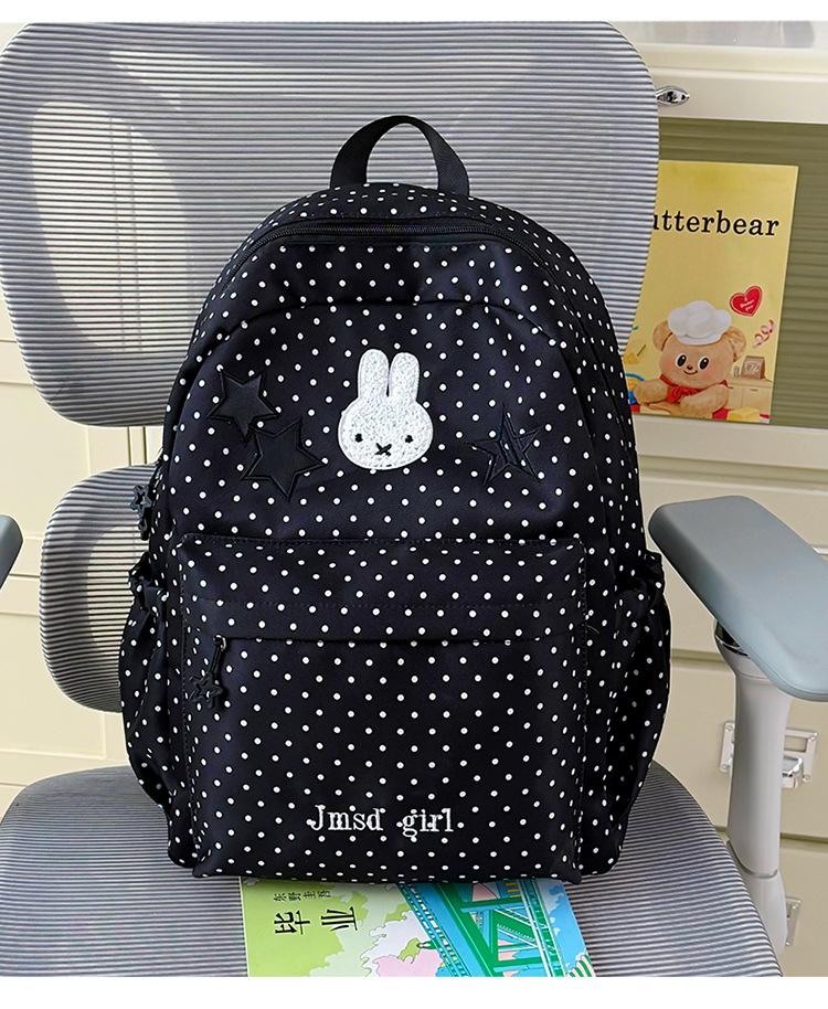 Schoolbag Japanese Girl Wind Polka Dot Backpack Female Student Schoolbag Junior High School High School Student Simple Versatile Small Fresh Backpack