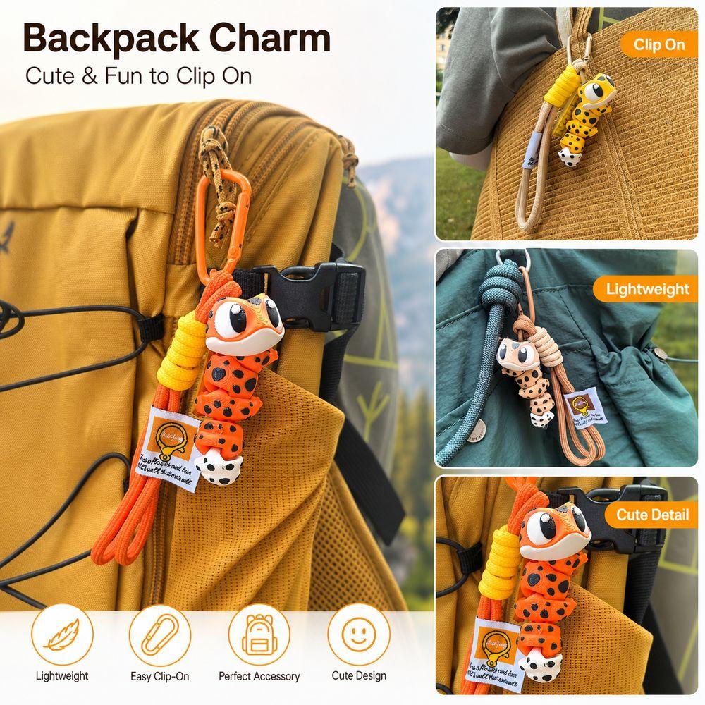 3D Printed Leopard Gecko Keychain Big Eyed Reptile Keychain Toy  Backpack Decoration