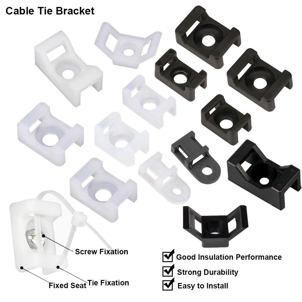 Saddle Cable ties base mount holder Wire Fixing Clamp Screw Holes mounter HC-0~ HC-7,HC-1S~HC~2S, Cable and Wire management cable organizer