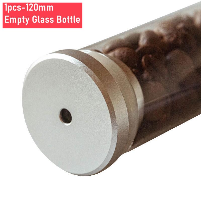 150mm 120mm Coffee Beans Storage Tube Display Glass Bottle with Metal Cap One Way Exhaust Valve Coffee Bean Container Sealed Jar