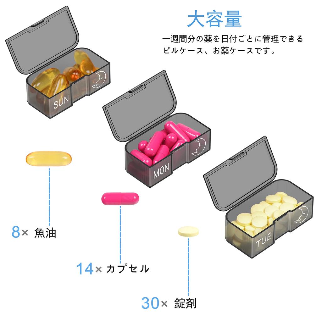 TOMSKYE Portable Pill Large 1 Twice a Multifunctional Pill Prevents Missed Transparent Inner Double Protection Pill Supplement Small Item Capsule Pill