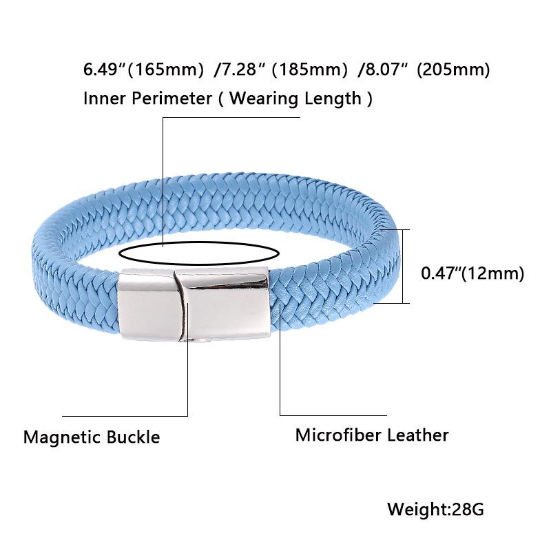 WISH Popular Men's Titanium Steel Leather Fashion Bracelet Accessories