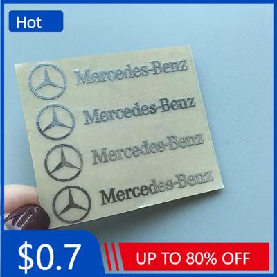 Car Sticker 5x1cm Tiny Nickle Label Sticker Car Emblem Nameplate Star Logo for Mercedes Benz Interior Console Windshield Window