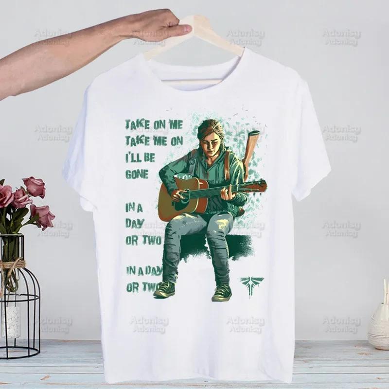 The Last of Us Joel Ellie Harajuku T-shirty Lato Unisex Hip Hop Zabawny Nadruk Koszulka Streetwear T-shirt Krótki Rękaw Koszulka Top