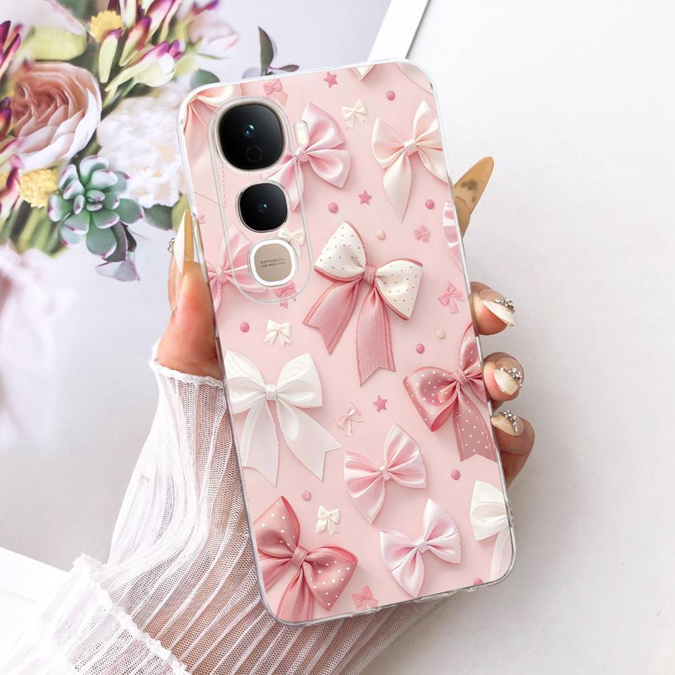 For Vivo Y400 5G Case V2506 New Fashion Flower Cover Transparent Silicone Slim Soft Phone Cover For Vivo Y400 Pro Y400Pro Bumper