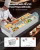 Commercial Food Warmer, 1700W Electric Stainless Steel Steam Food Warmer with Glass Cover, 12-Pan Countertop Buffet Bain Marie with Soup & Perforated