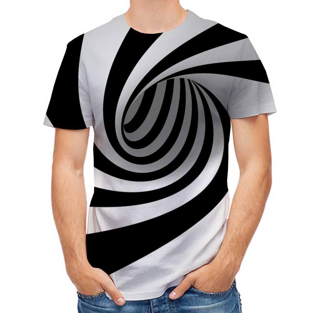 

Новинка Футболка с оптической иллюзией Триповая Унисекс Смешная Психоделическая с коротким рукавом Цветные графические футболки с 3D-принтом XL