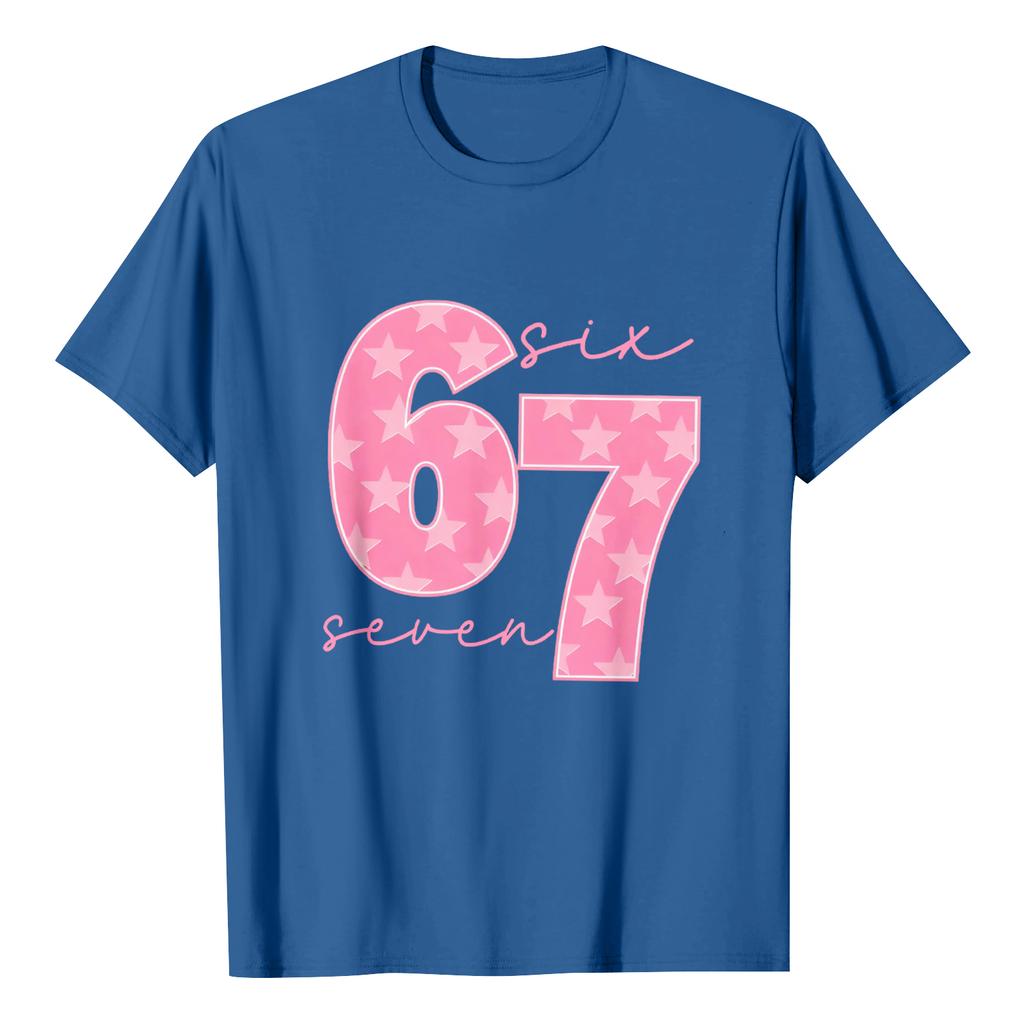 Modne bluzki robocze z krótkim rękawem i okrągłym dekoltem z nadrukiem dla kobiet, letnie topy