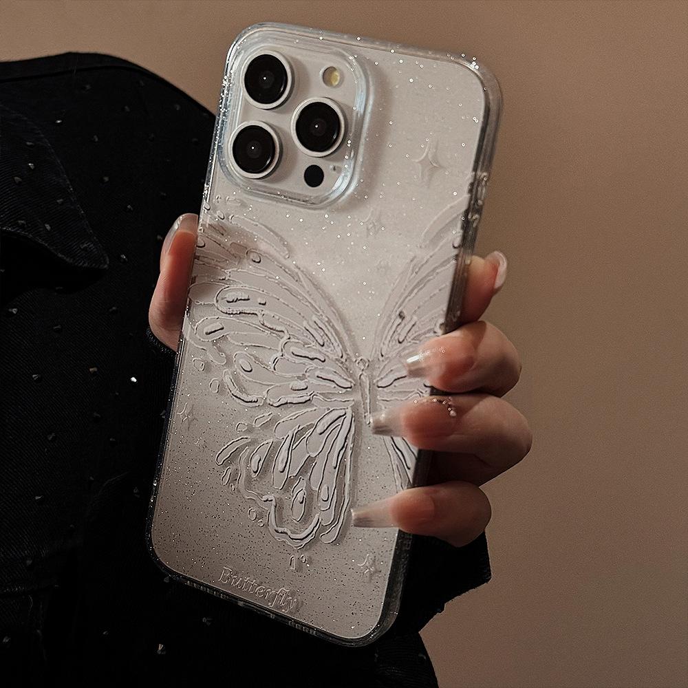 Butterfly for Apple 16 Promax Mobile Phone Case 17 Fantasy Glitter for IPhone 15 Soft 11 Cool Style