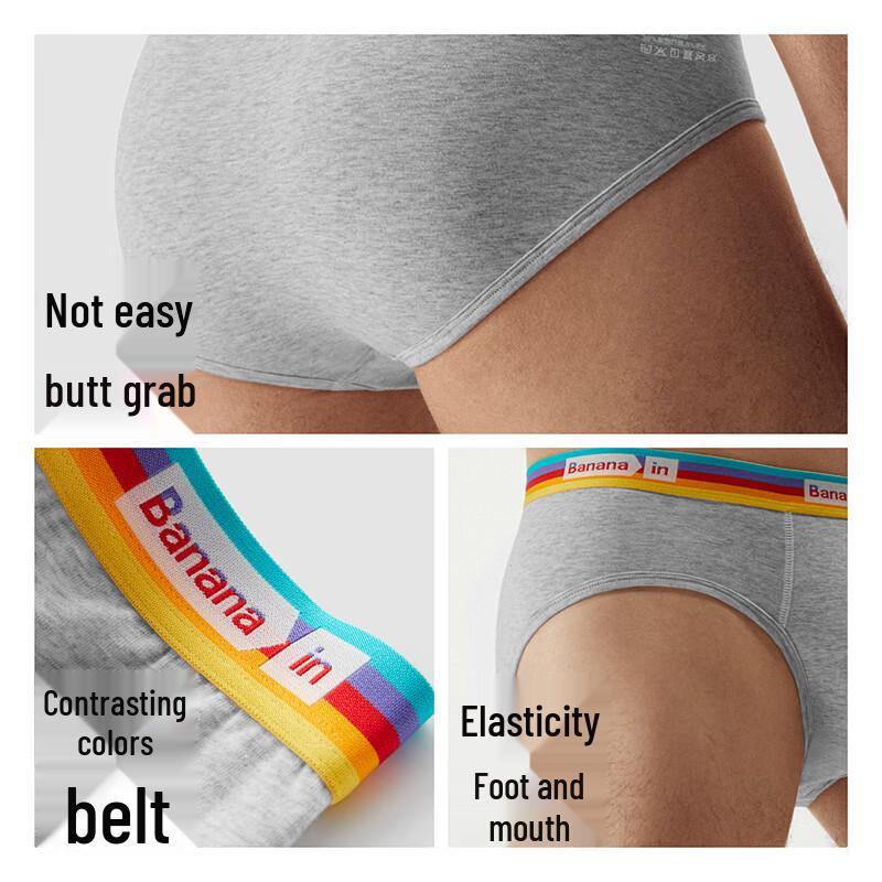 Bananain Slip Sportivi da Uomo 301S Argento Skin Cotone Pettinato Antibatterico Confezione da 3