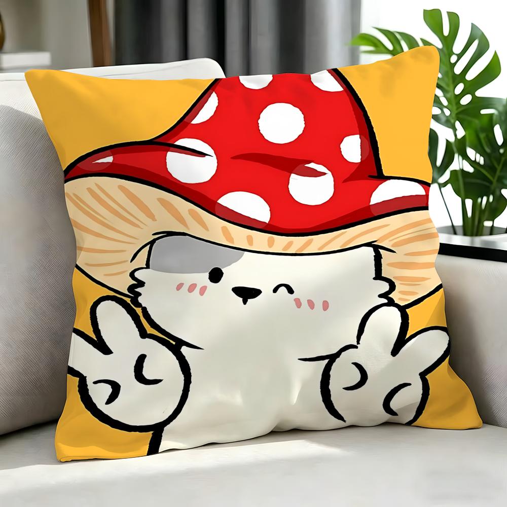 Cute Cute Bear Stickers Cushion Cover Cushion Cover Set 4Pcs 50X50 45X45 40X40 Pillowcase Decorative Sofa Home Decor