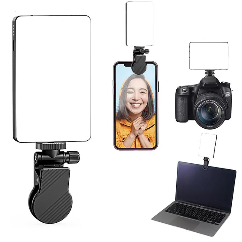 Mini Fill Light LED Pocket Video Lighting Clip-On Portable Selfie Lamp For Live Vlog Camera For iPhone/iPad/Macbook Laptops Use