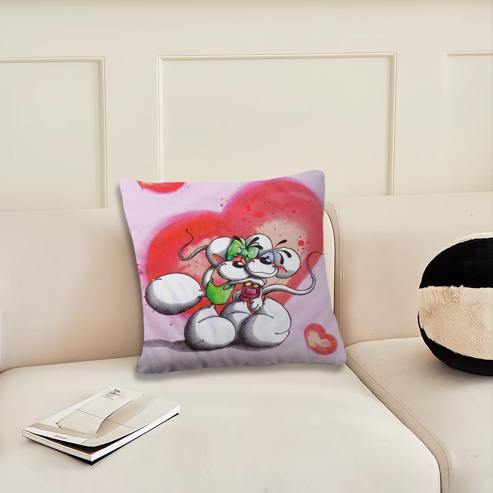 Kissenbezug mit Cartoon-Ratte, D-Diddl-Bezug, Dekoration für Zimmer, Zuhause, Sofa, Wohnzimmer, Büro, Auto, nordische Schlichtheit