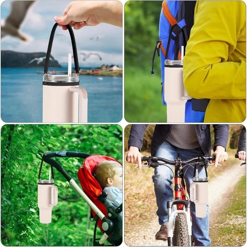 Water Bottle Carrier Strap Water Bottle Handle Sling Soft Durable Silicone Holder for Most 8 40oz Bottles Cup Accessories