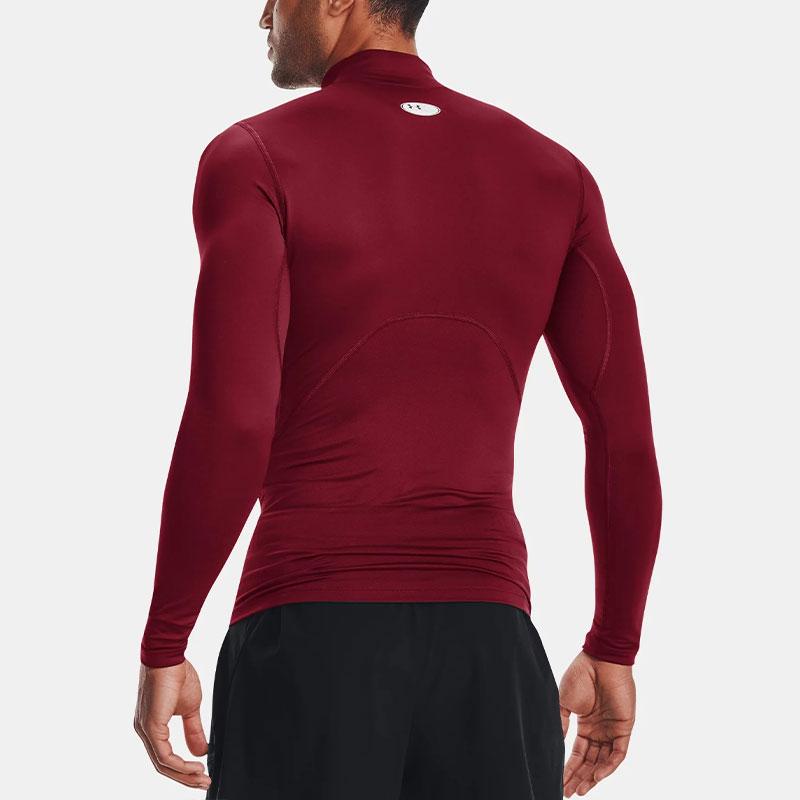 Under Armour ColdGear® Solid Logo Half Zip Fitted Long Sleeve T-Shirt Men Tops Red 1366072-625