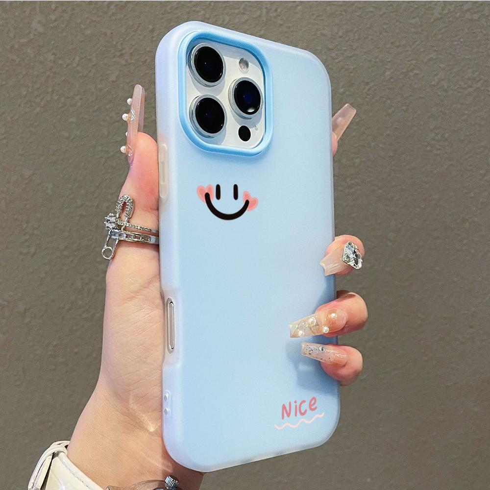Sweet Blush Smile Face Phone Case For iPhone 17 16 Plus 15 14 11 12 13 Pro Max Air 16E X XS XR 7 8 Plus SE 2022 Protective Cover