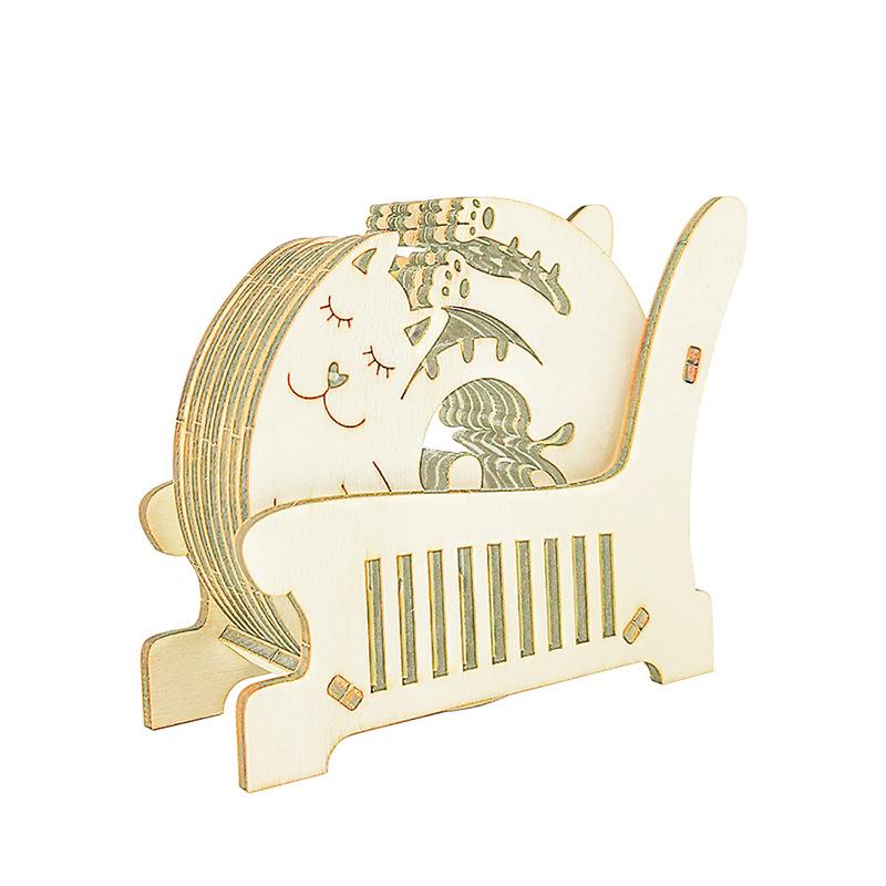 3D Cat Paw Wooden Puzzle Coaster - Popular Gift Toy