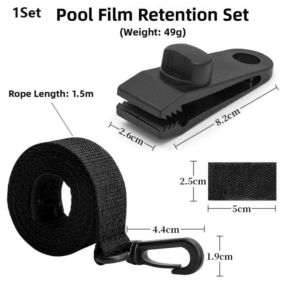 1/6Sets Black&Blue Reel Attachment Kit Windproof Solar Cover Attachment Kit Straps